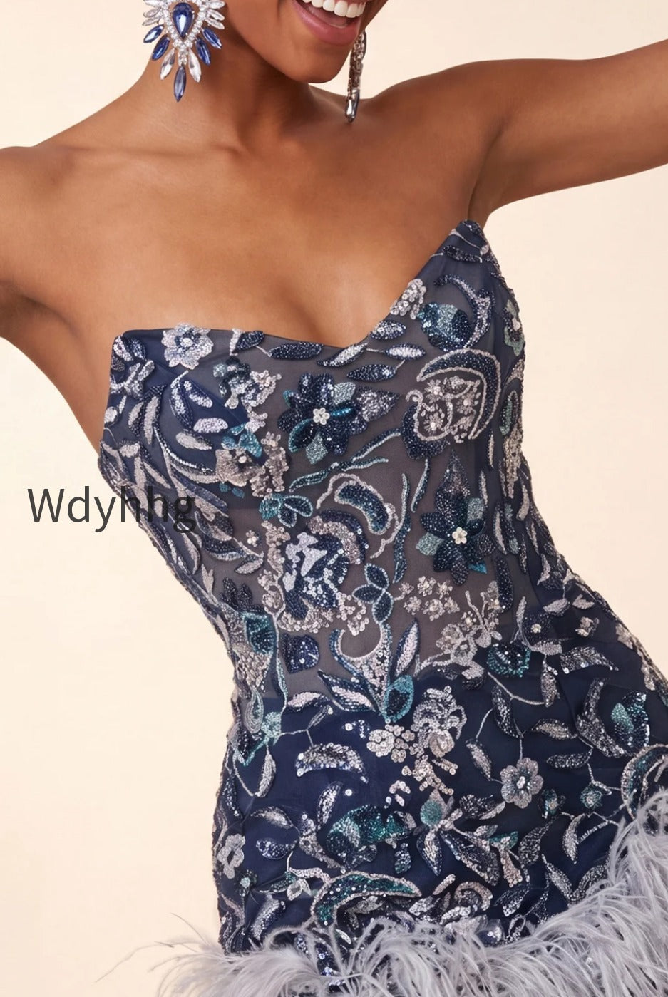 navy-floral-tight-sparkly-short-beaded-homecoming-dress-with-feathers