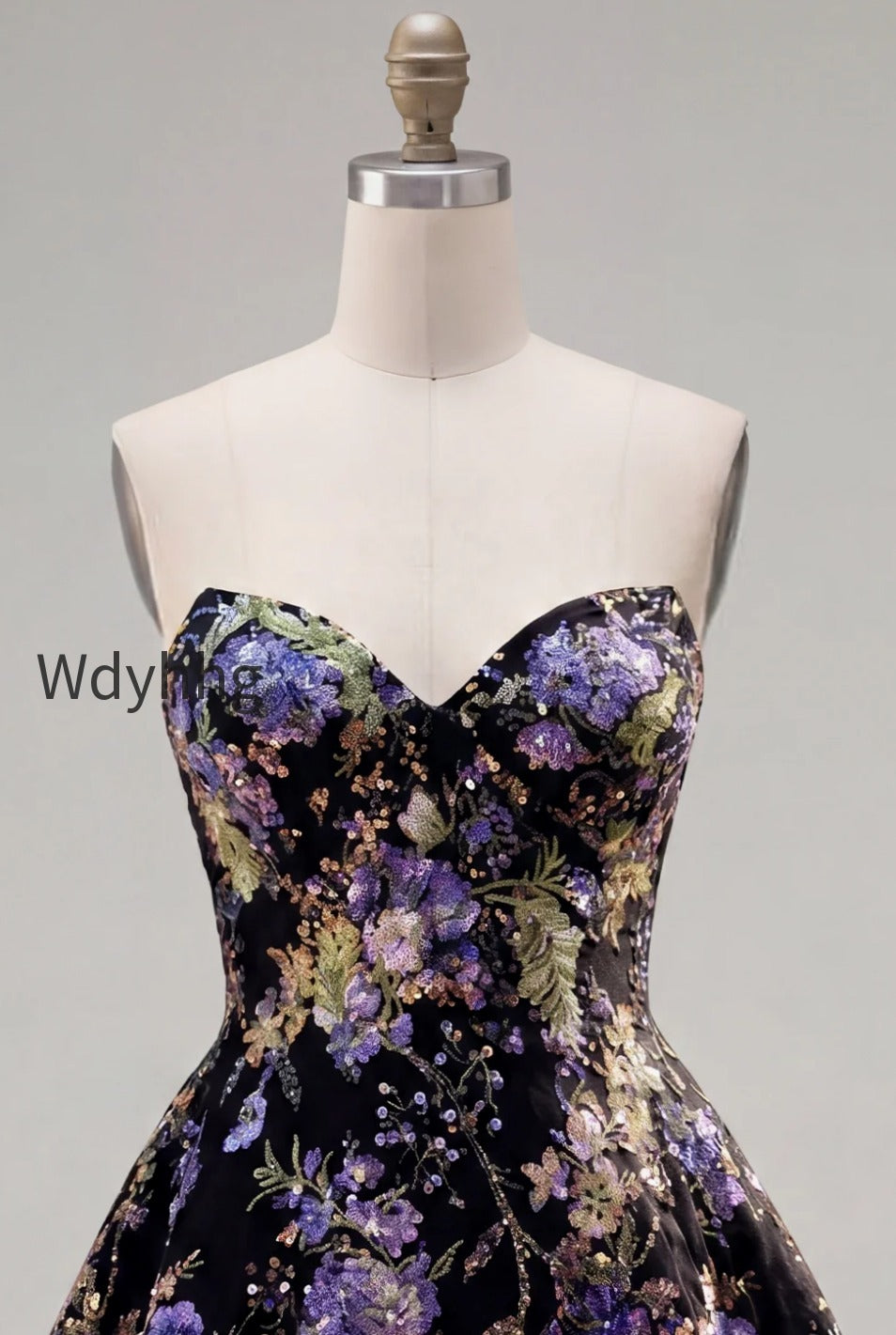 sparkly-pink-floral-beaded-a-line-short-strapless-homecoming-dress