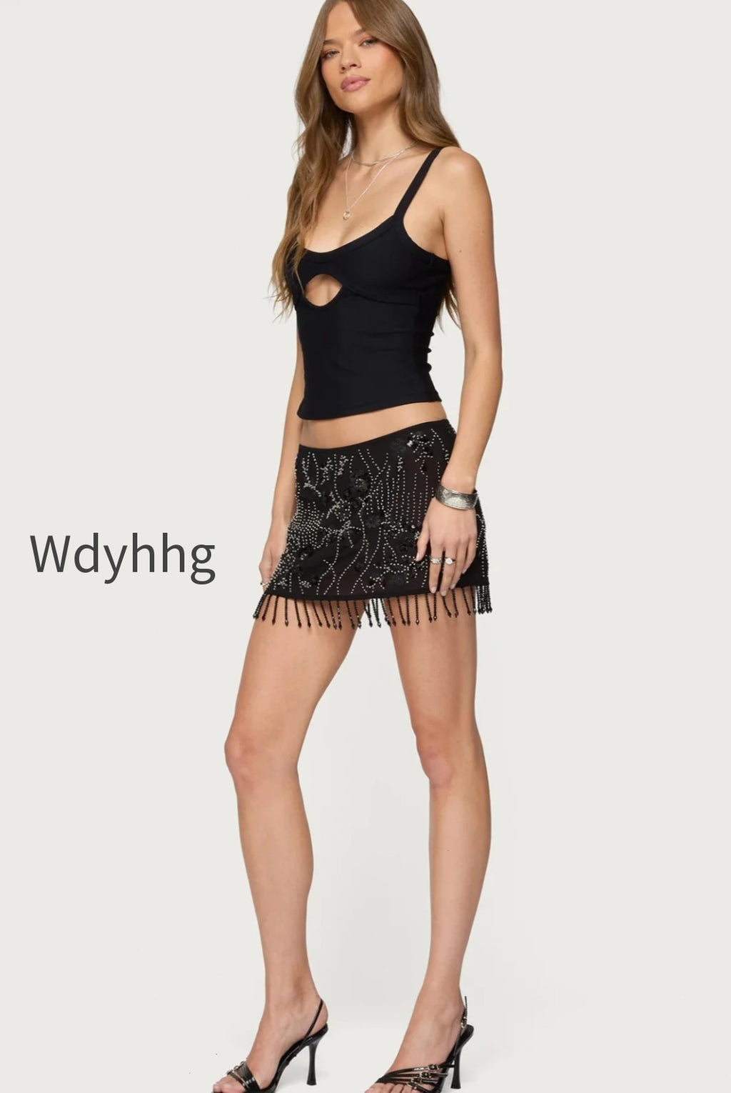 sequin-floral-print-high-waist-mini-skirt