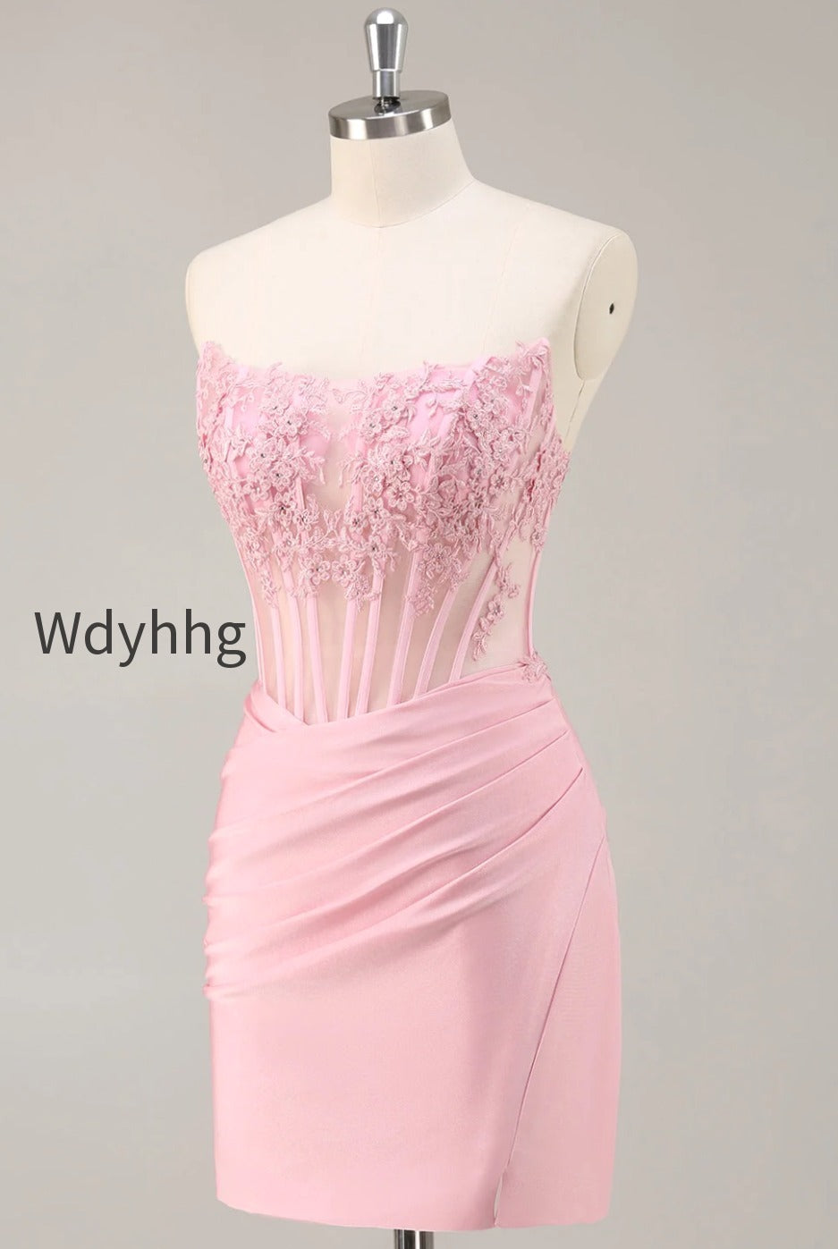 pink-strapless-bodycon-corset-short-homecoming-dress-with-lace