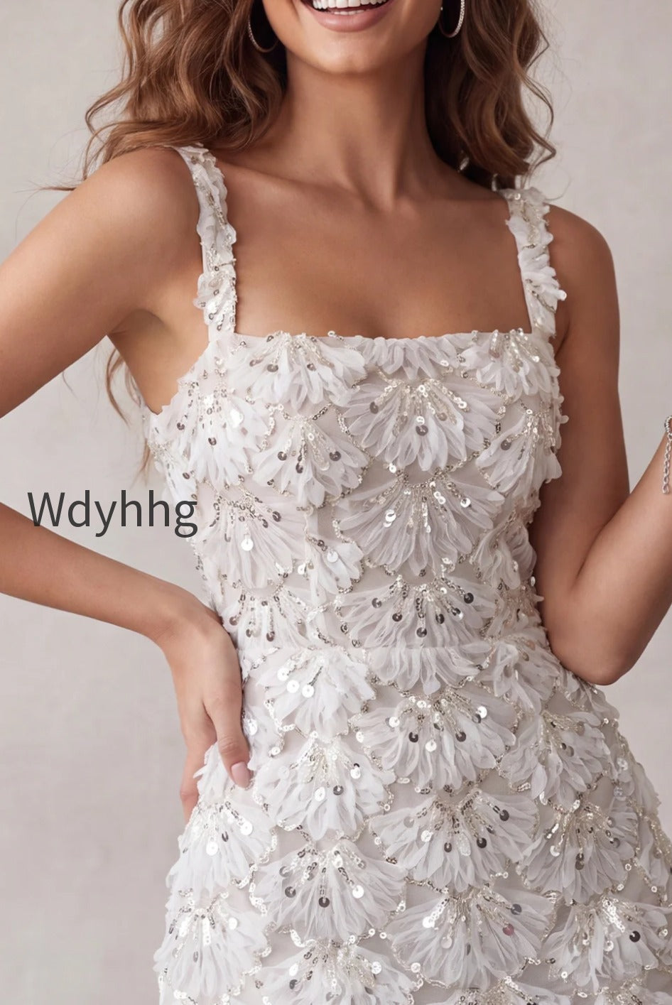 ivory-sparkly-sequin-floral-tight-short-a-line-homecoming-dress