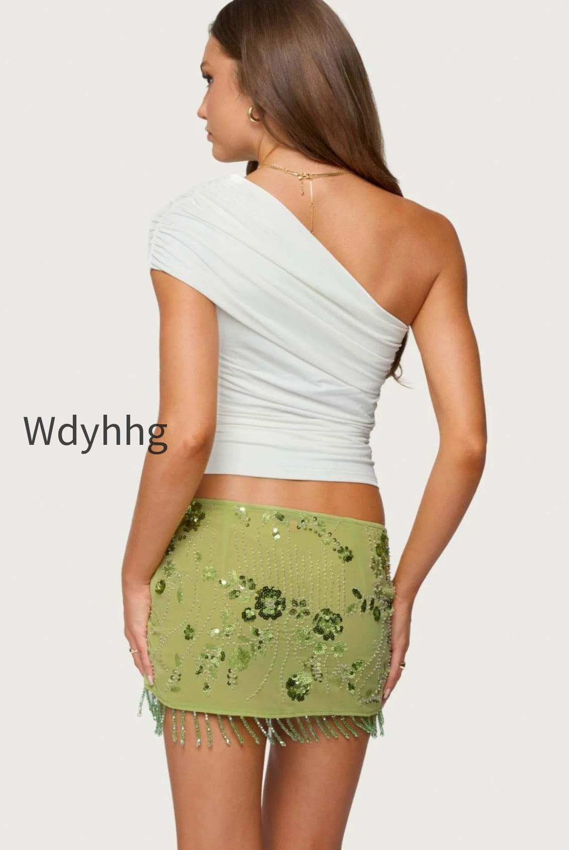 sequin-floral-print-high-waist-mini-skirt