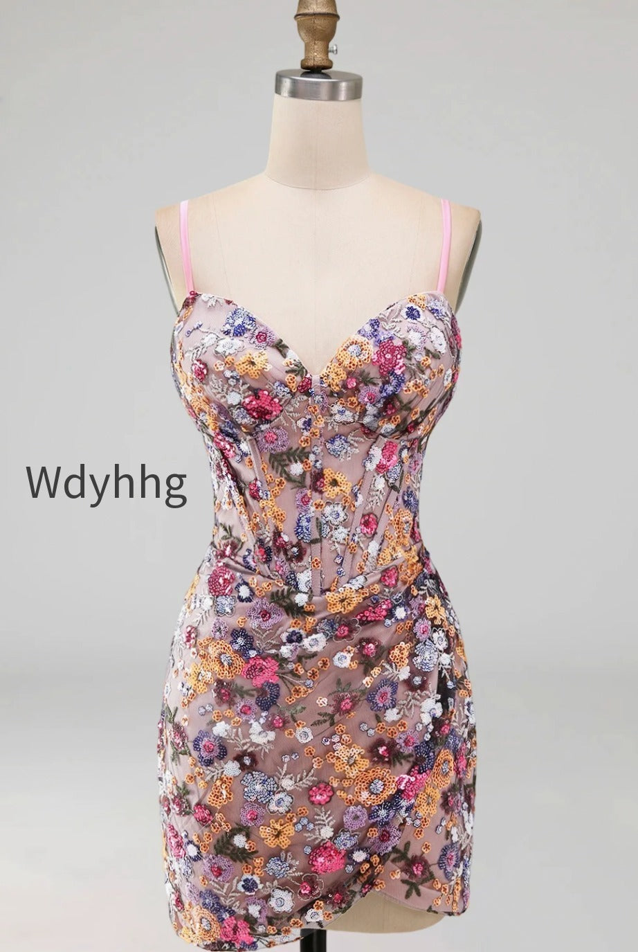 sparkly-floral-pink-sequin-corset-tight-short-homecoming-dress