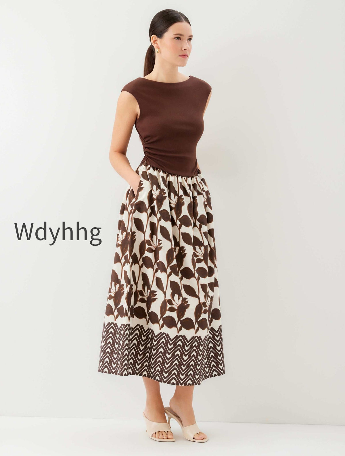 carina-long-contrast-dress-2f47929-brown-with-cream