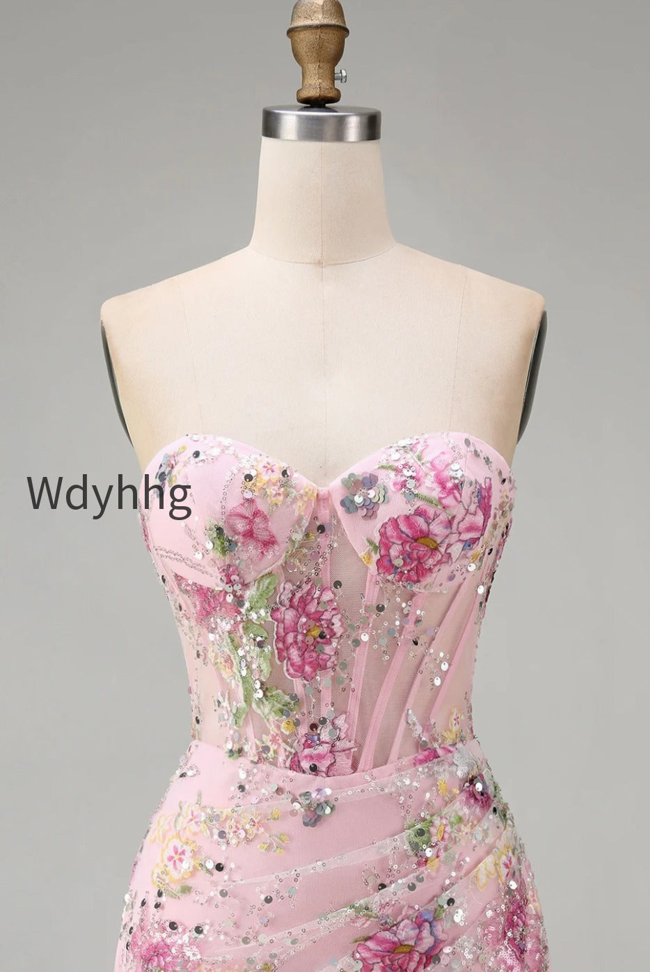 floral-corset-tight-short-sparkly-pink-ruched-beaded-homecoming-dress-with-slit