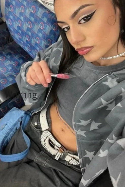 db-star-print-zip-up-hoodie