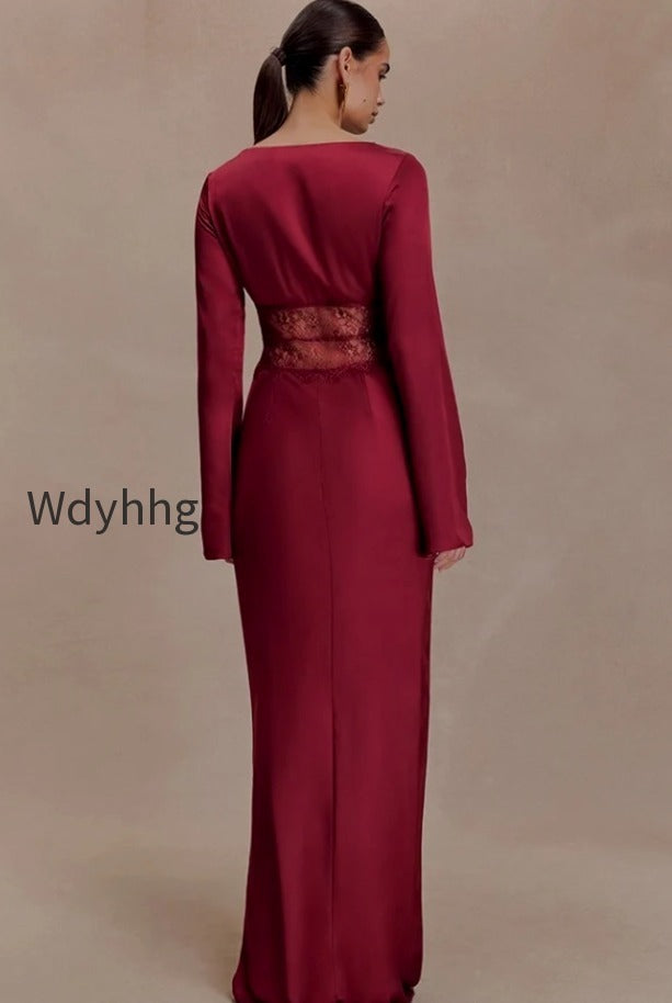 deep-v-neck-lace-panel-bodycon-maxi-lace-dress