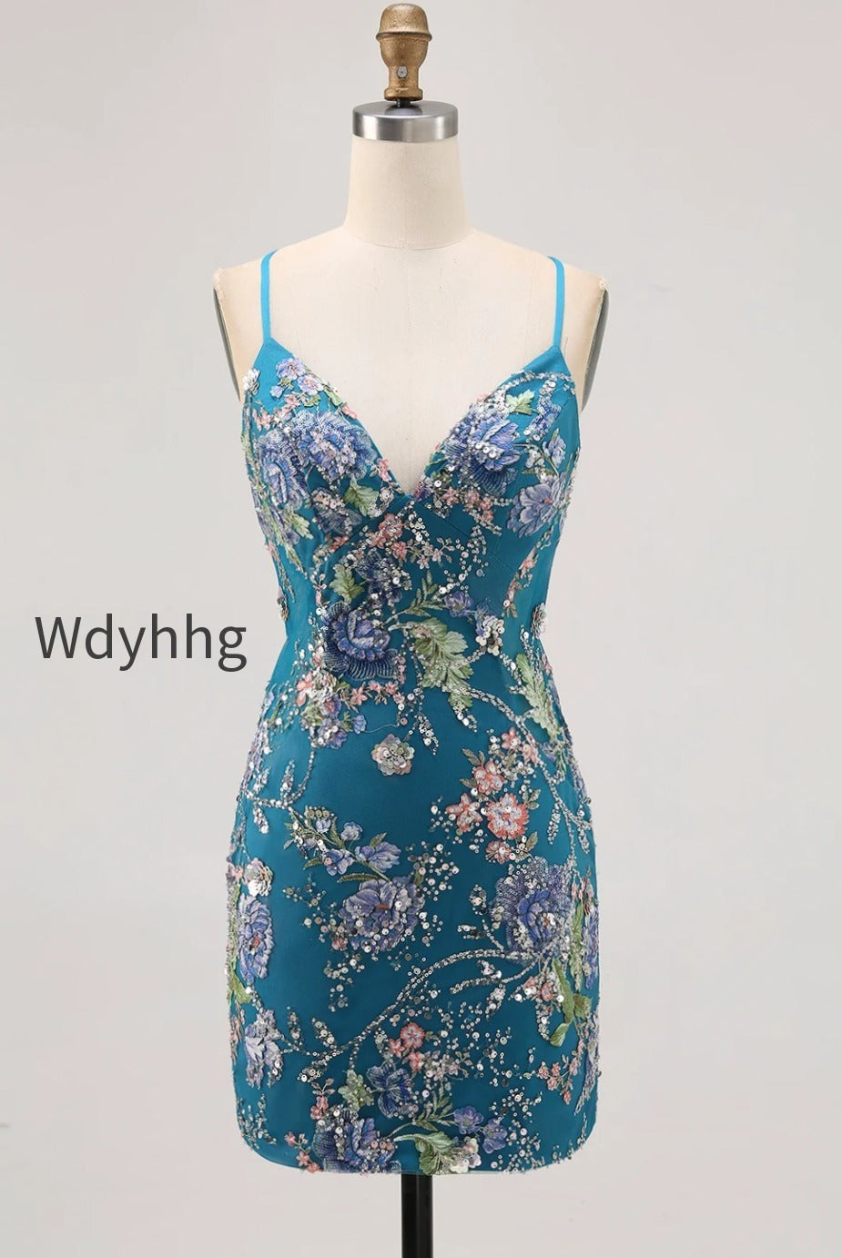sparkly-pink-beaded-floral-short-tight-homecoming-dress-with-sequins