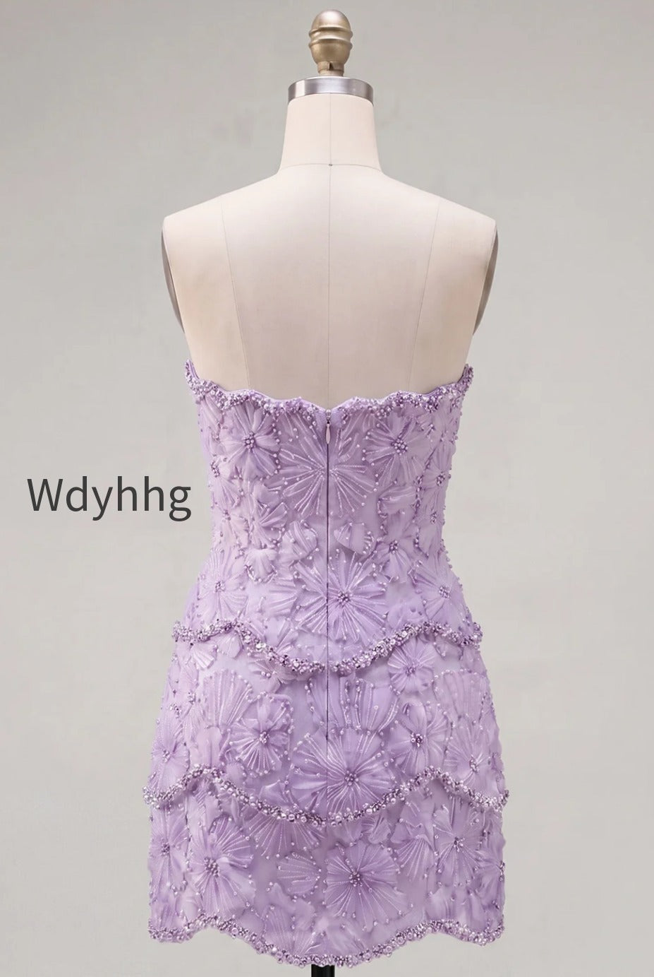 sparkly-pink-floral-tight-short-strapless-homecoming-dress-with-pearls