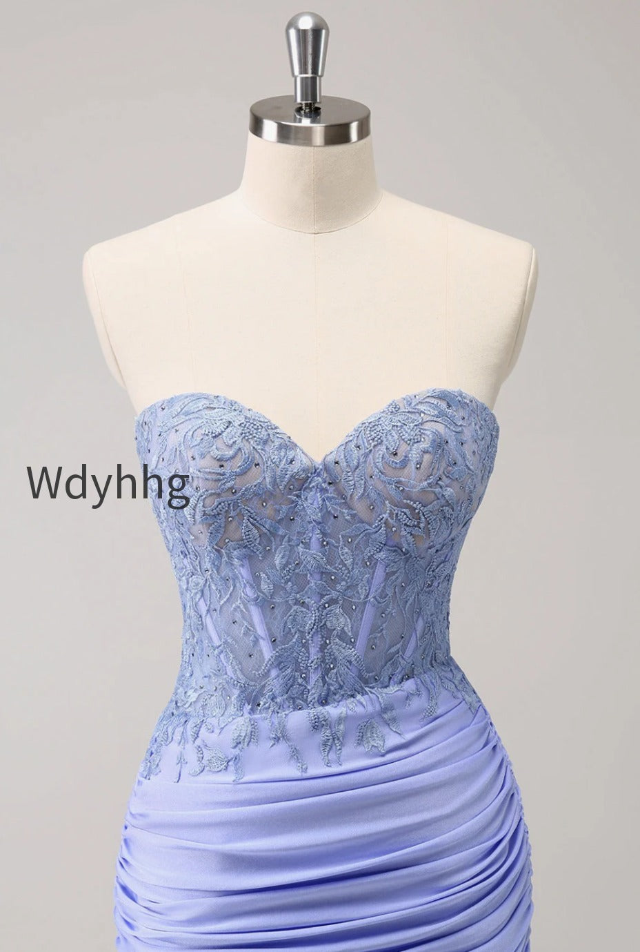 lilac-strapless-corset-pleated-tight-homecoming-dress-with-appliques